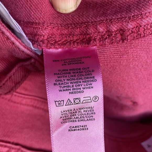 Loft Rose Colored Denim Mini Skirt Size 4 - Picture 9 of 9